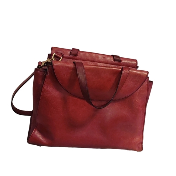 KATE SPADE SATURDAY WEEKENDER MERLOT WINE LARGE SATCHEL CONVERTIBLE BAG - Picture 5 of 8